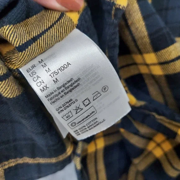 L.O.G.G X H&M Men Shirt M Plaid Flannel Button‎  Yellow Lumberjack Grunge Preppy - Picture 11 of 11